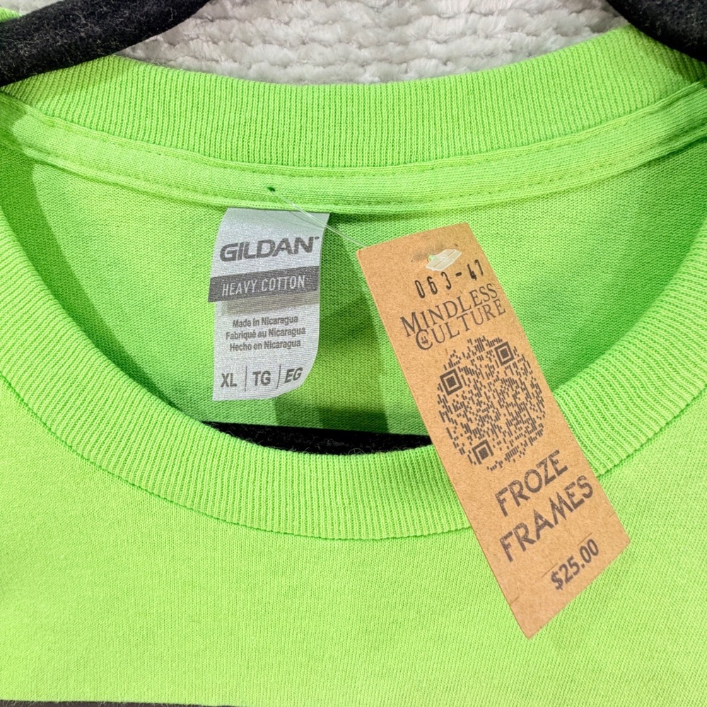 Nightmare Before Christmas Graphic T-Shirt Cotton XL Neon Green Halloween - Picture 3 of 7